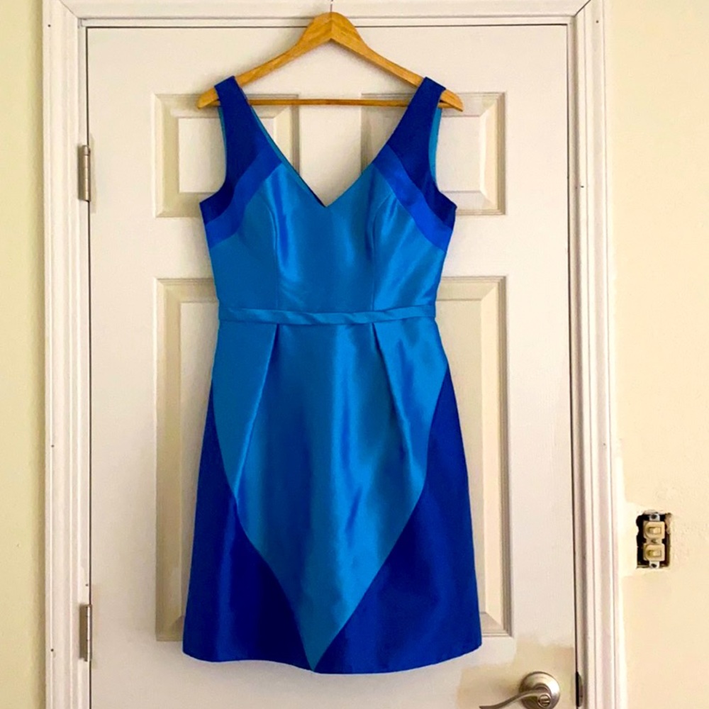 Blue Taffeta Dress by Theia